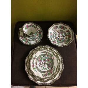 VINTAGE Coalport CHINA Indian Tree Pattern THREE Plates SAUCER Teacup BOWL